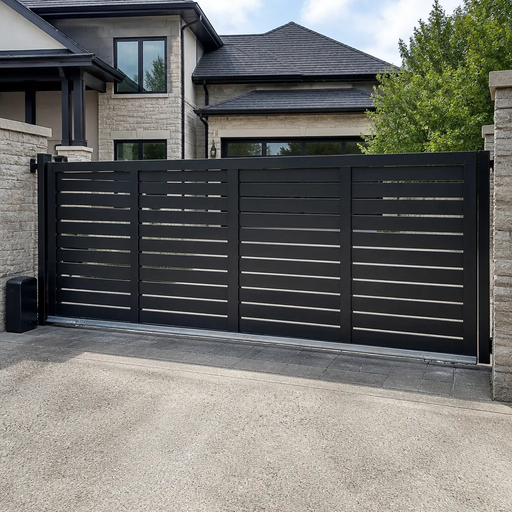 Sliding driveway gates