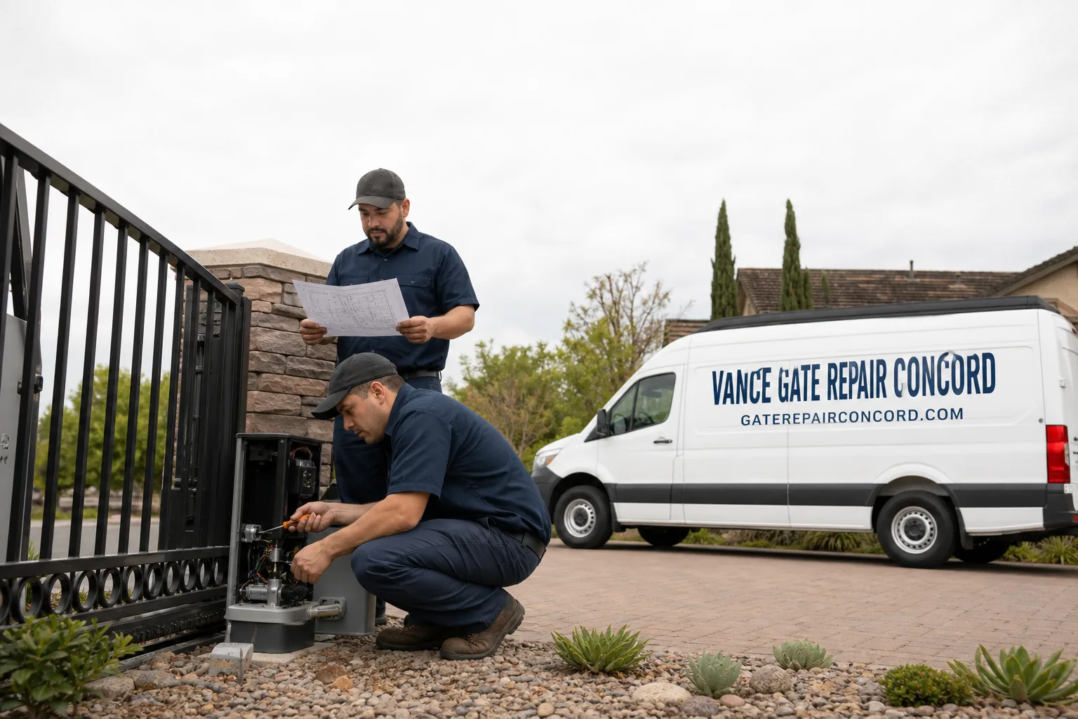 Vance Gate Repair Concord gate repair service vehicle and crew in Concord, CA